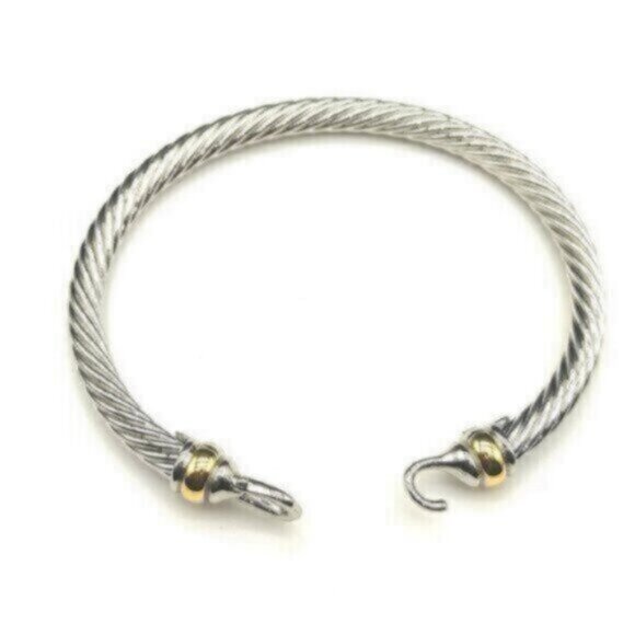 David Yurman 5mm Hook Buckle Classic Sterling Silver Bracelet QDW-2037 - Picture 1 of 6